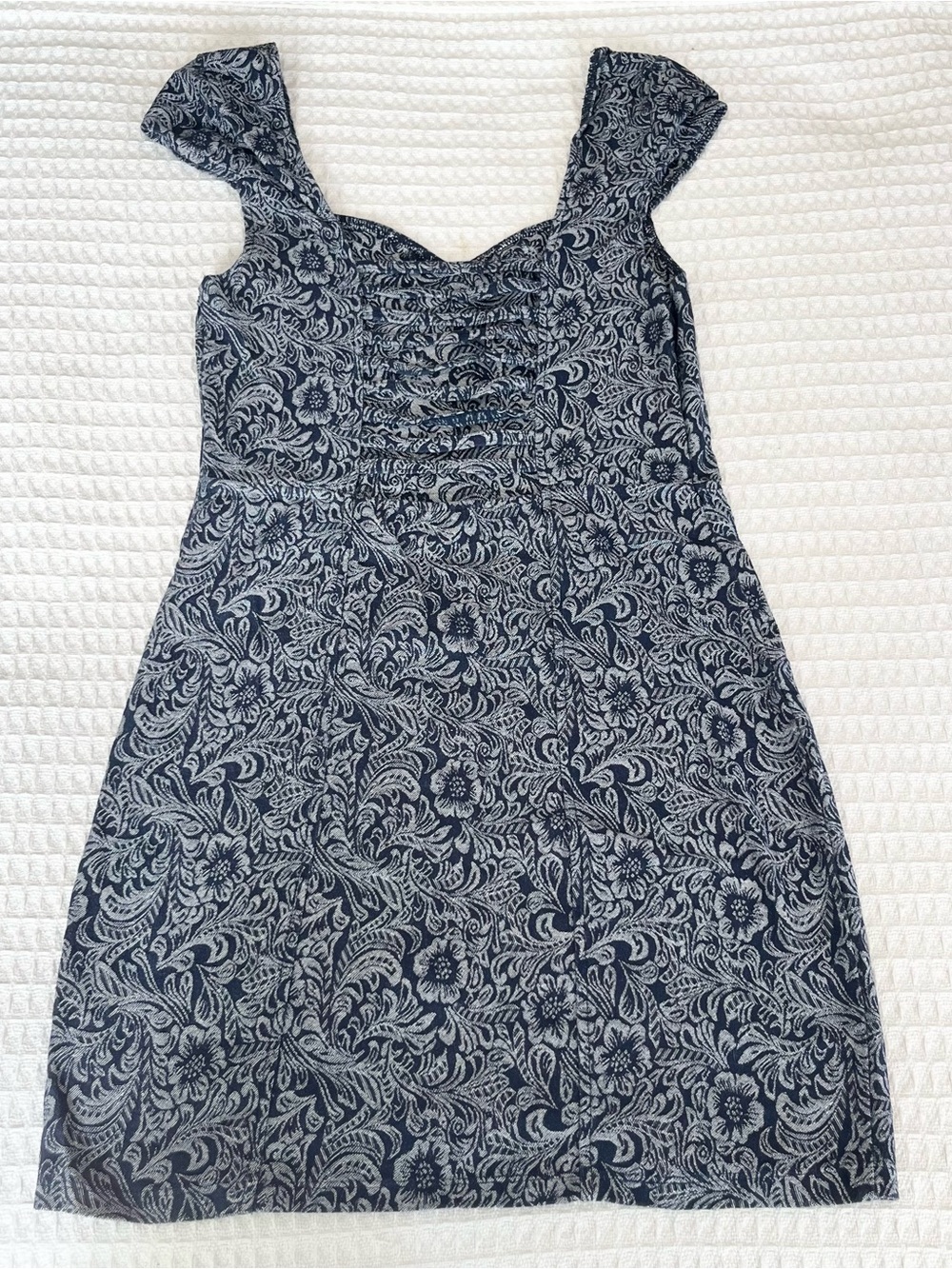 Intimately Free People Navy and White Floral Mini Dress medium - Picture 7 of 8